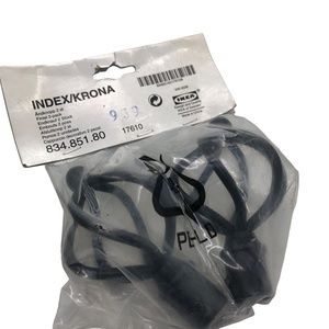 IKEA Index/Krona 2 Pcs Black Metal Curtain Rod Spiral Finials